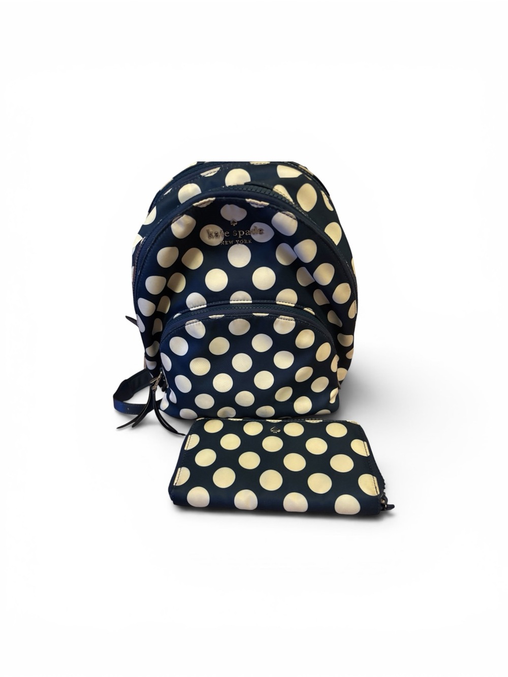 kate spade Polka Dot Navy Mini Backpack with Matching Pouch